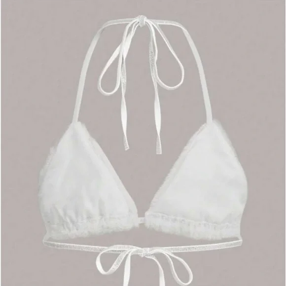 White Bikini Top with Black Star Accents - Picture 2 of 7